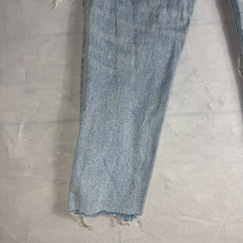 American Eagle Strigid Womens Mom Jeans Light Blue Distressed‎ Shredded Knee 14 - Picture 11 of 16